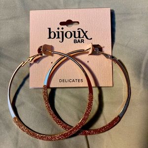 Rose Gold & Glitter large hoops NEW